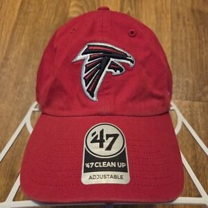 Atlanta Falcons Hat Cap Adult Strapback Red 47‎ Brand Clean Up NFL Football